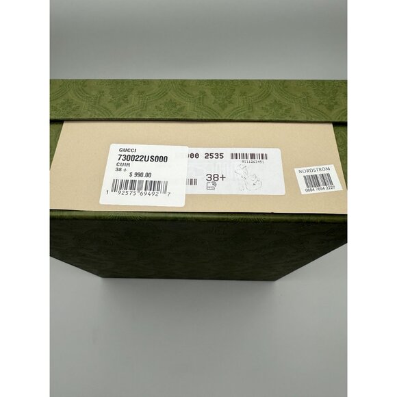 Gucci Brown Leather Platform Sandals With GG Cut-Out Design Size 38.5 EU - Picture 6 of 8